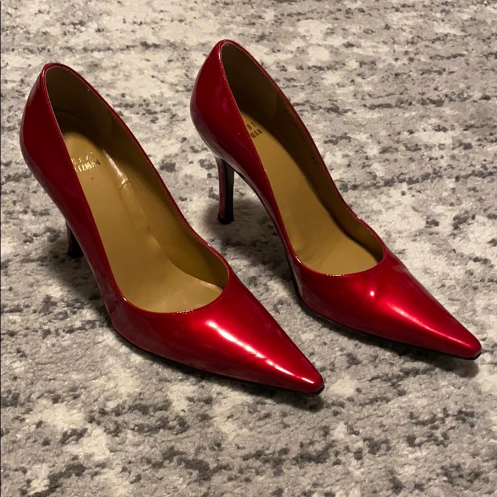 Stuart Weitzman Patent Red pumps
